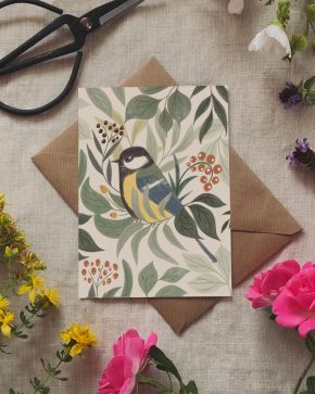 Přání Ptáčci a lístečky // Sýkora koňadra