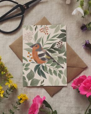 Přání Ptáčci a lístečky // Pěnkava obecná